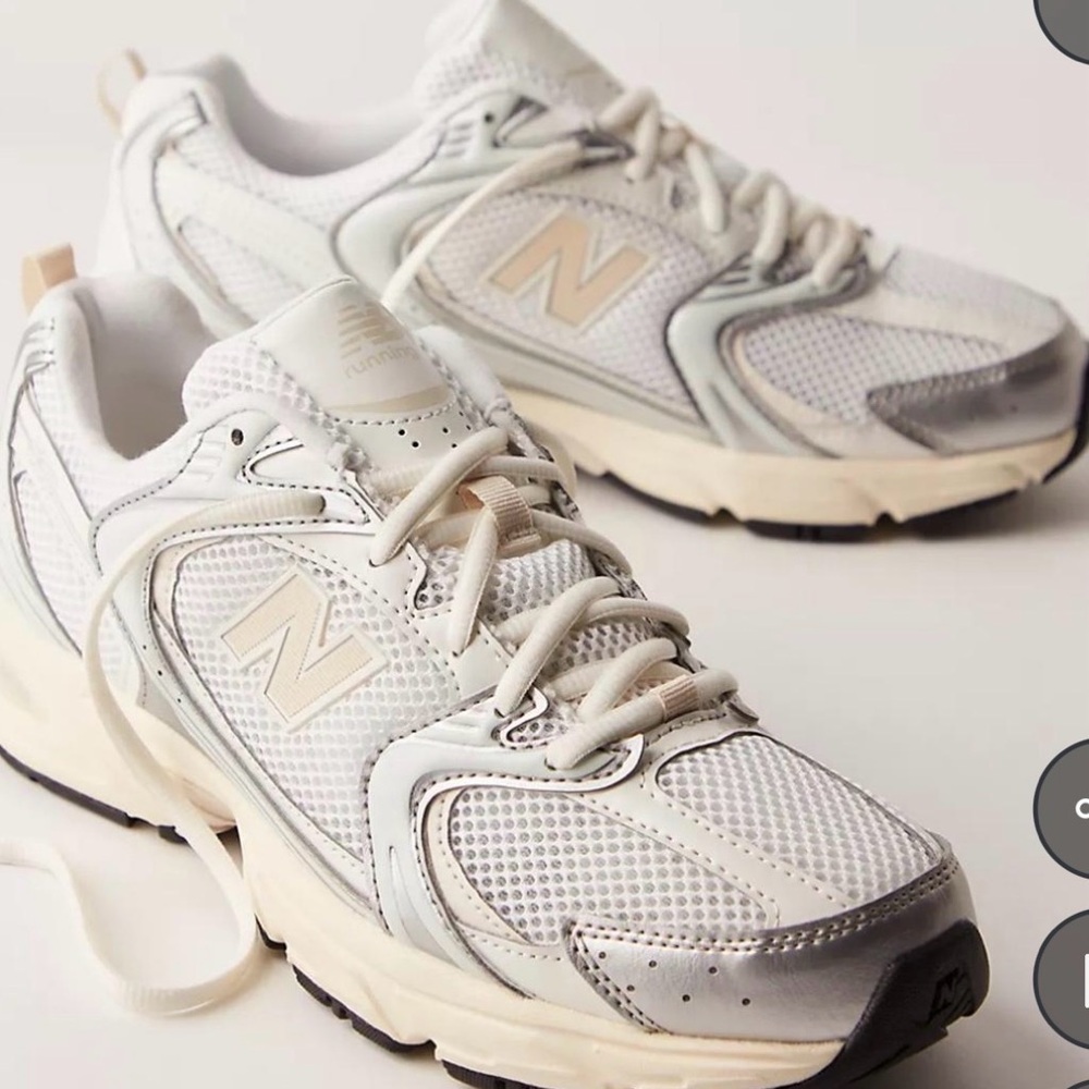 New Balance Women's White and Tan Sneakers